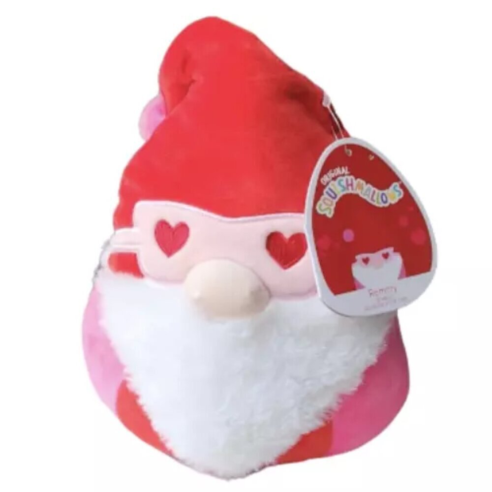 NWT Squishmallows Valentines 8" Remmy Gnome w/ Heart Sunglasses & Pom Pom Hat